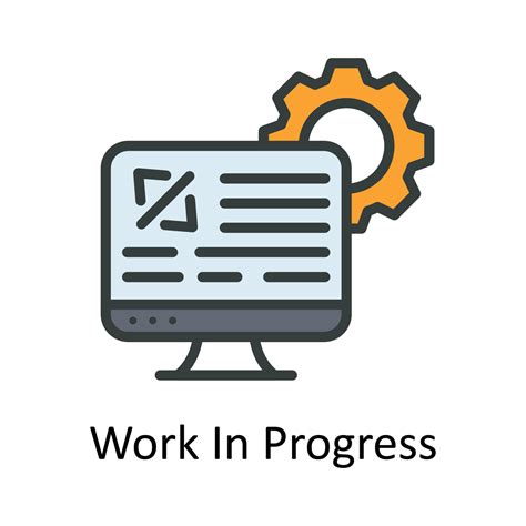 Work In Progress vector Fill outline Icon Design illustration. Work in progress Symbol on White ...