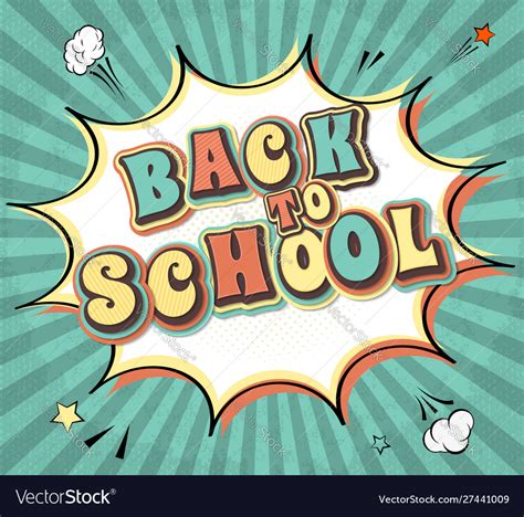 Poster back to school comics book page Royalty Free Vector