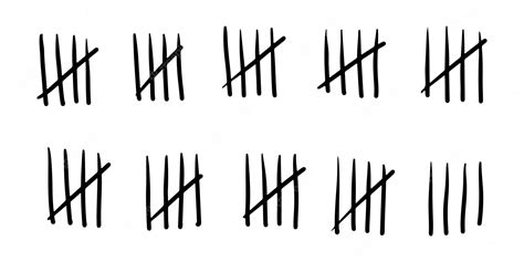 Premium Vector | Doodle count bar count the days counted in slashes on the walls of a deserted ...