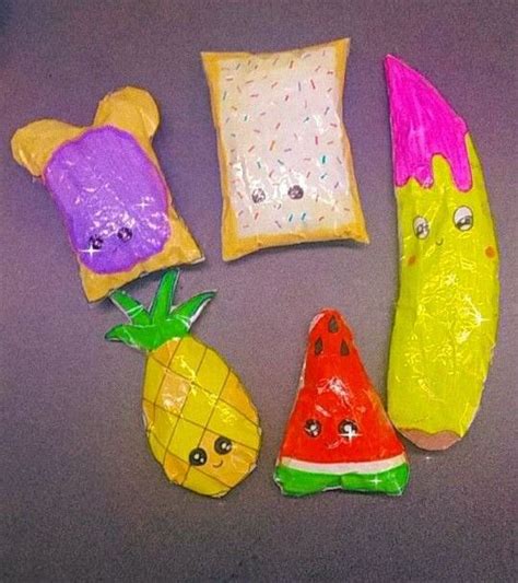 Kawaii paper squishy collection | Ideias para casa de bonecas, Comida ...