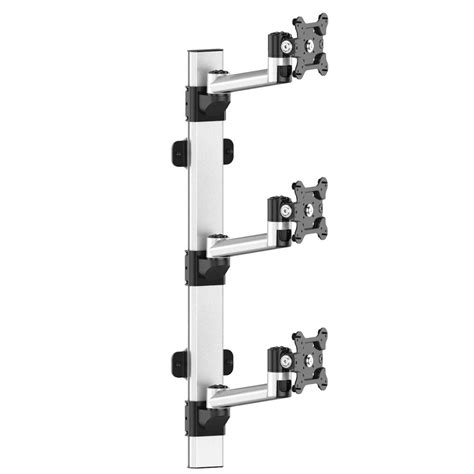 Vertical 3 Monitor Wall Mount, Swivel Arm