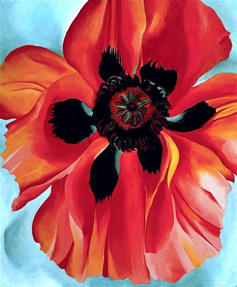 Georgia O'Keeffe (American, Precisionism, 1887–1986): Red Poppy VI, 1928. Oil on canvas, 35-1/2 ...