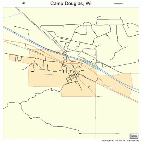 Camp Douglas Wisconsin Street Map 5512350