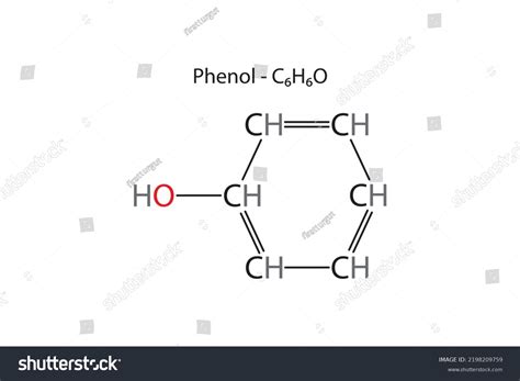 Fórmula molecular del fenol. Estructura química: vector de stock (libre de regalías) 2198209759 ...