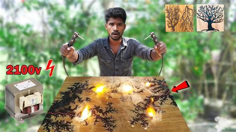 Most Dangerous.! 😱| Wood Burning Art with High Voltage Electricity ...