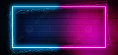 Abstract Neon Electric Lamp Banner On Brick Background, Neon, Background, Electric Background ...