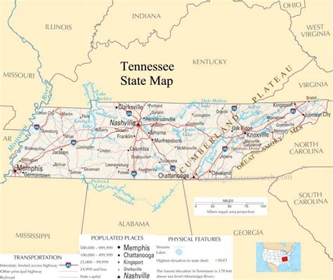 Tennessee Political Map with State Map Of Tennessee Printable ...