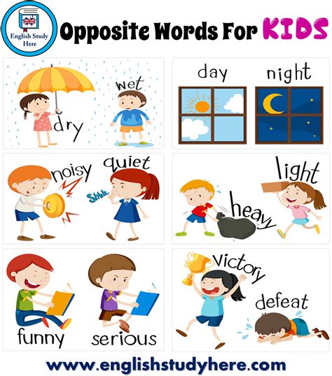 Opposite Words With Pictures For Kids