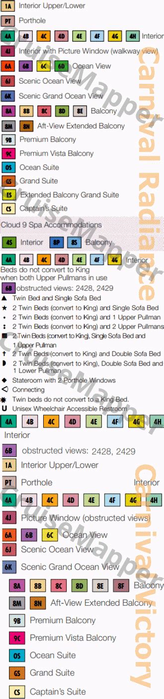 Carnival Radiance deck 2 plan | CruiseMapper