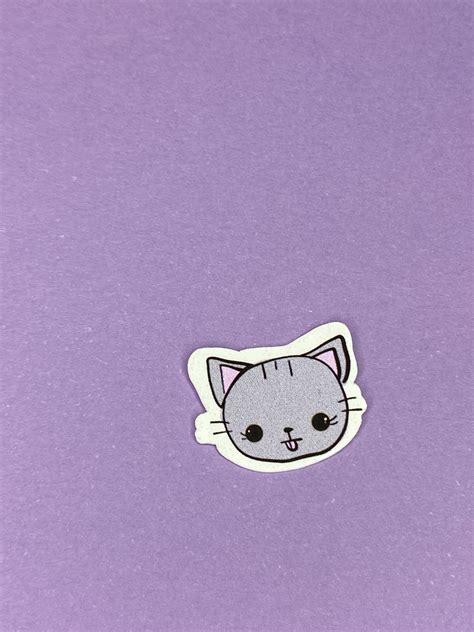 Cat Face Sticker - Etsy