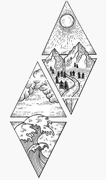 Four Elements Graphic | Geometric shape tattoo, Shape tattoo, Elements tattoo