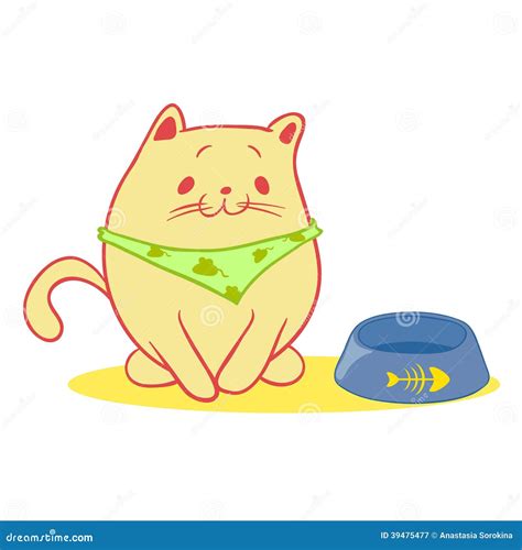 Hungry Cat Cartoon Vector | CartoonDealer.com #70333457