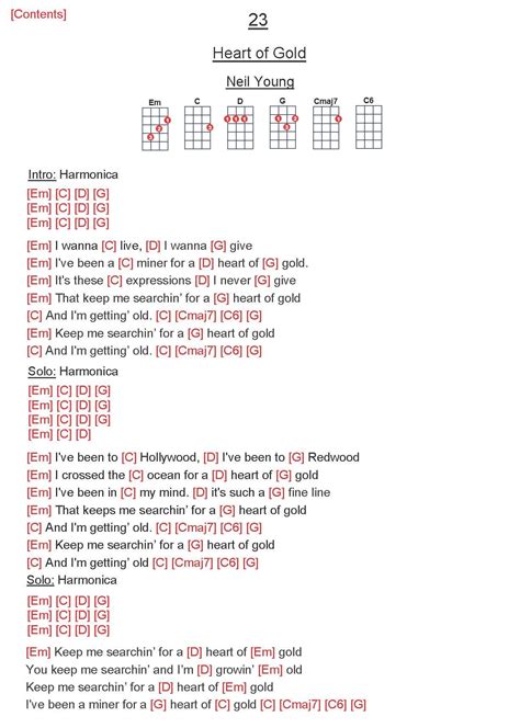 23. Heart of Gold - Neil Young | Lyrics and chords, Guitar chords for songs, Guitar chords and ...