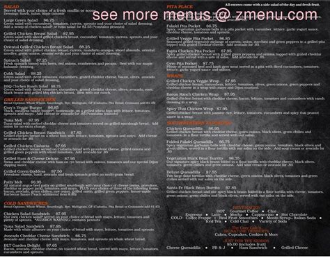 Online Menu of The Cozy Cafe Restaurant, Cottonwood, Arizona, 86326 - Zmenu