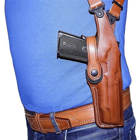 Leather Vertical Shoulder Holster for CZ 75 SP-01 9mm 4.6" BBL #1309# - Holsters