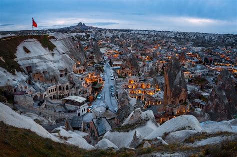 Premium Photo | Landscape of goreme sunset view point. cappadocia. nevsehir province. turkey.