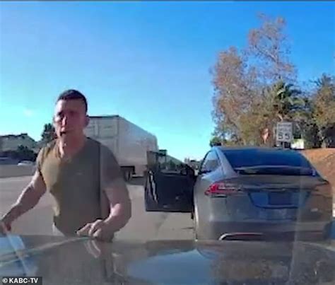 Serial road rage suspect arrested after being filmed exiting his Tesla ...