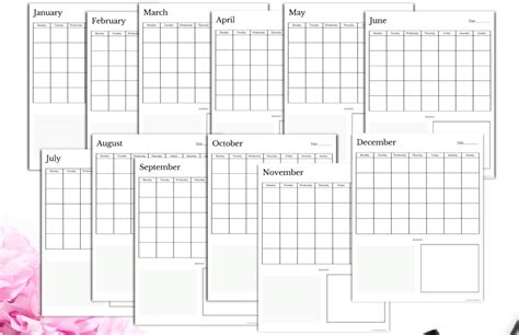 Free Undated Monthly Calendar Printable Plus Fillable PDF - Just Love Printables