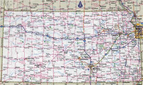 Large detailed roads and highways map of Kansas state with cities | Vidiani.com | Maps of all ...