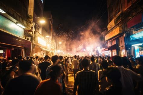 Crowd nightlife festival street. AI | Free Photo - rawpixel