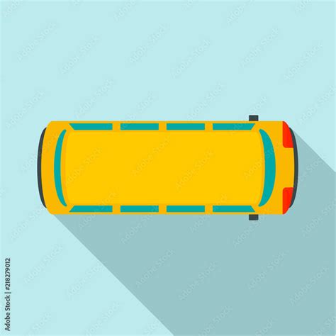 Top view school bus icon. Flat illustration of top view school bus vector icon for web design ...