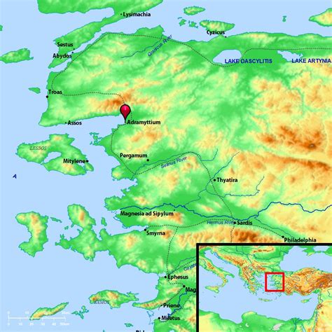 Bible Map: Adramyttium | Bible mapping, Bible, Lesbos