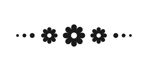 Cute floral page divider doodle illustrations. Simple flower border silhouette art 20434779 ...