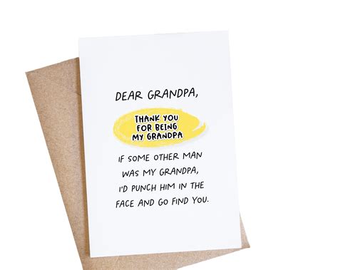 Grandpa Birthday Card Funny Fathers Day Dear Grandpa | Etsy