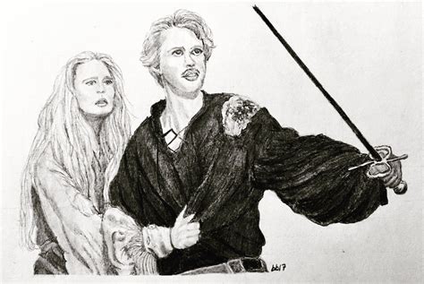 Wesley & Buttercup in the Fire Swamp #PrincessBride30th B. Baltzell #pencil | Princess bride ...