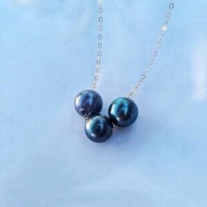 Trio Tahitian Pearl Necklace. Trio Pearl. 3 Black Pearl. - Etsy