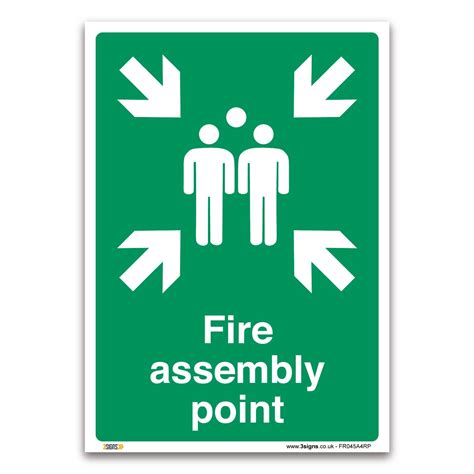 Buy Fire assembly point Sign - A4 1mm Rigid Plastic Sign - Fire Action Outdoor Safety Signage ...