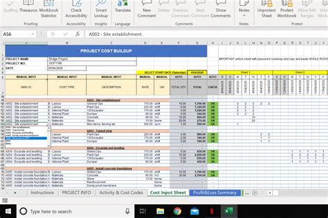 Construction Budget Excel Template / Cost Control Template - webQS