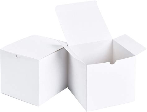 SHIPKEY 10PCS White Cardboard Gift Boxes with lids |6x6x6 inches Square ...