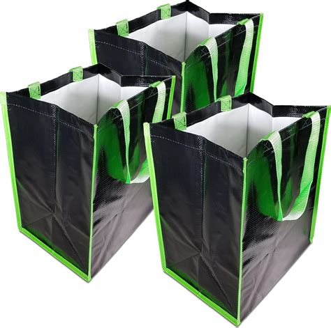 Reusable Grocery Bags 3-PACK Extra Heavy Duty 60-Pound Capacity Shopping Tote Bag with Strong ...