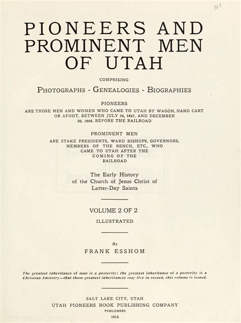 Pioneers and prominent men of Utah : comprising photographs, genealogies, biographies ... the ...