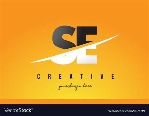 Se s e letter modern logo design with yellow Vector Image