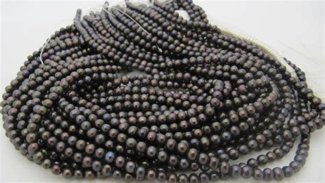 Natural Black Pearl Beads 4mm Genuine Pearl Beads Round Shape - Etsy