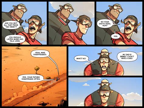 Heavy and Scout interactions are the best in the comics. Scout's face says it all. : r/tf2