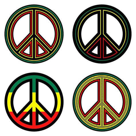 Set reggae peace icon sign. Rasta symbols design vector illustration 40872780 Vector Art at Vecteezy