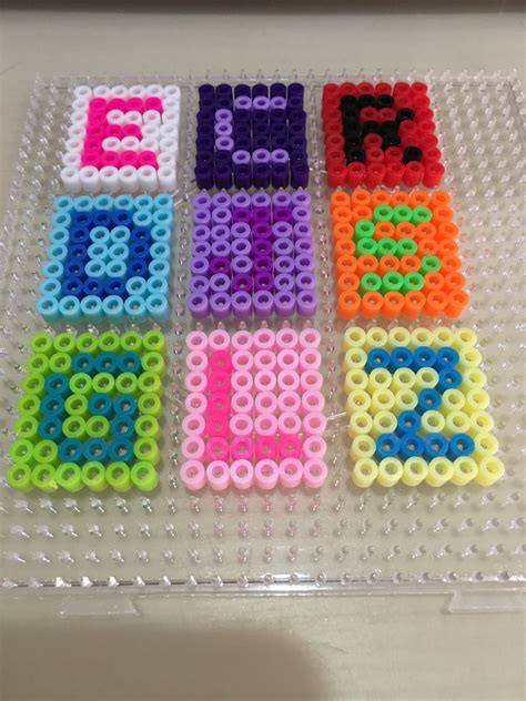 Small keychain alphabet Rainbow Loom Patterns, Melty Bead Patterns, Pearler Bead Patterns ...