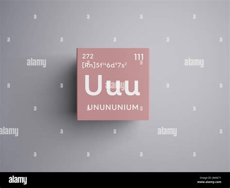 Unununium. Transition metals. Chemical Element of Mendeleev's Periodic Table. Unununium in ...