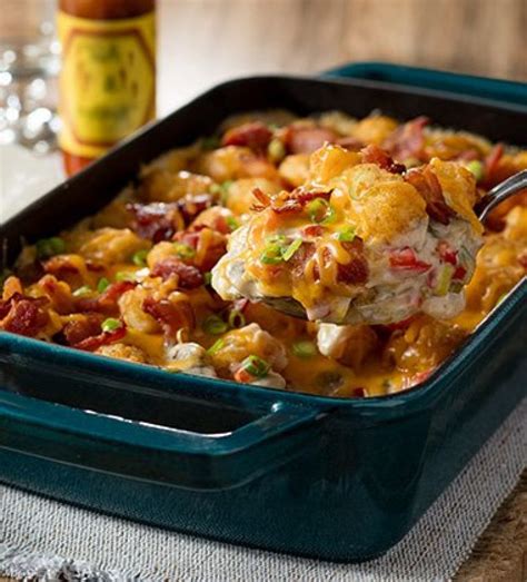 Tater Tot Casserole Made With Campbell's Cream of Mushroom Soup - Ginsberg's Foods