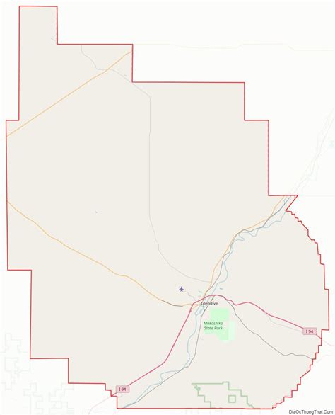 Map of Dawson County, Montana - Thong Thai Real