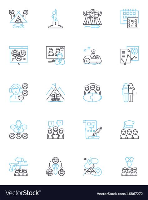 Employee engagement linear icons set motivation Vector Image