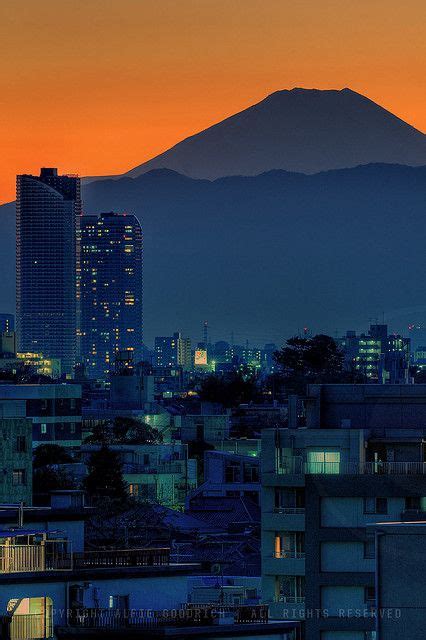 Mount Fuji at sunset; Omori, Shinagawa-ku, Tokyo | Mount fuji, Fuji, What a beautiful world