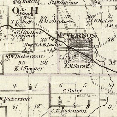 Vintage Map of Jefferson County, Illinois 1876 by Ted's Vintage Art