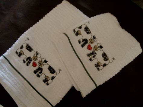 Cow themed Kitchen Towel and Dish Cloth