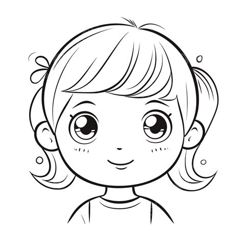 Cartoon Girl Face Coloring Page Outline Sketch Drawing Vector Car | Porn Sex Picture