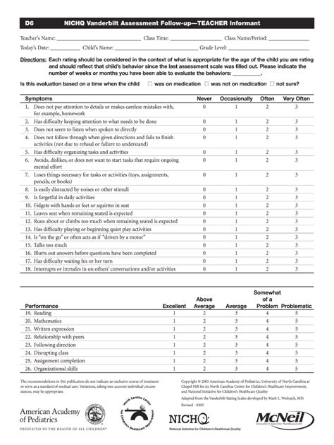 Vanderbilt Teacher Form - Fill Online, Printable, Fillable, Blank ...