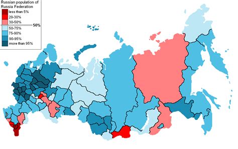 Ethnic Russian population in the Russia [1280x804] : MapPorn